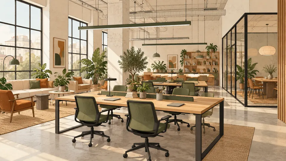 Illustrazione di uno spazio coworking